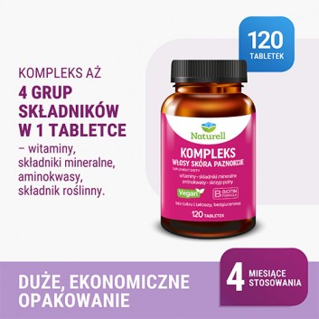 Naturell Kompleks Włosy Skóra Paznokcie 120 tabletek