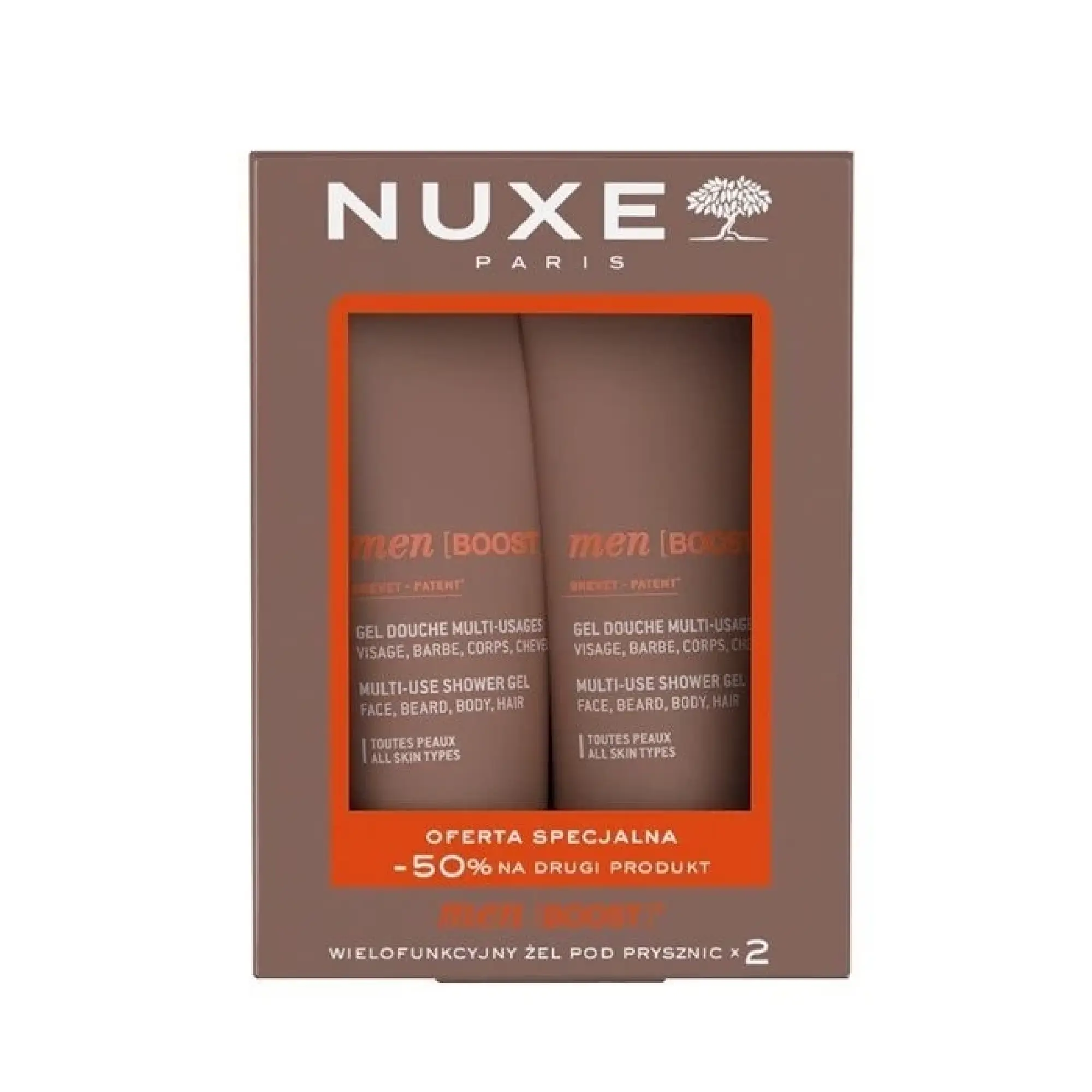 Nuxe Men Boost, Zestaw wielofunkcyjny żel pod prysznic, 2 x 200 ml zdjęcie