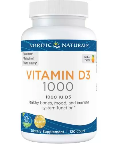 Nordic Naturals Vitamin D3 1000 smak pomarańczowy 120 kapsułek zdjęcie