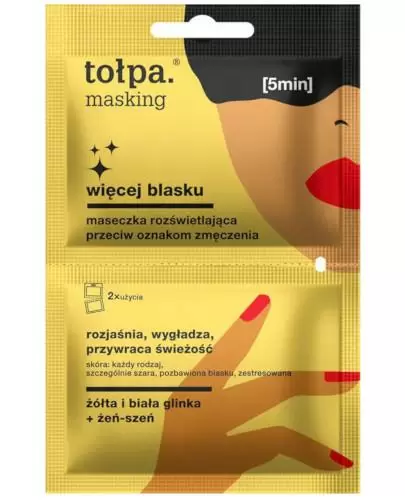 Tołpa Masking Więcej blasku maseczka rozświetlająca przeciw oznakom zmęczenia 2 x 5 ml zdjęcie