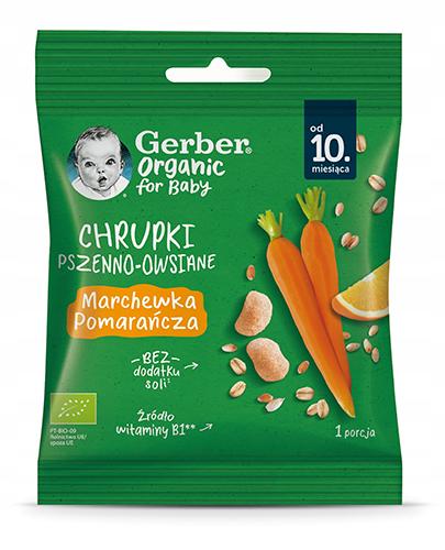 Gerber Organic Chrupki pszenno-owsiane marchewka pomarańcza dla dzieci od 10. miesiąca, 7 g zdjęcie