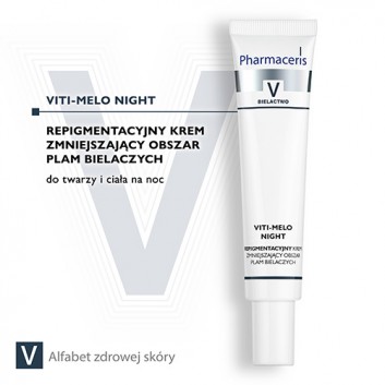 PHARMACERIS V VITI-MELO NIGHT Krem repigmentacyjny zmniejszający obszar plam bielaczych - 40 ml 