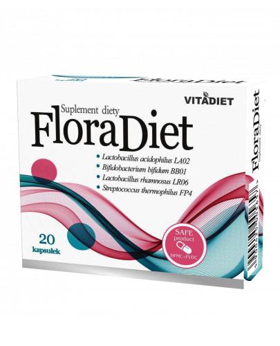 VITADIET Floradiet - 20 kaps. Na odbudowę mikroflory jelitowej - cena, opinie, dawkowanie zdjęcie