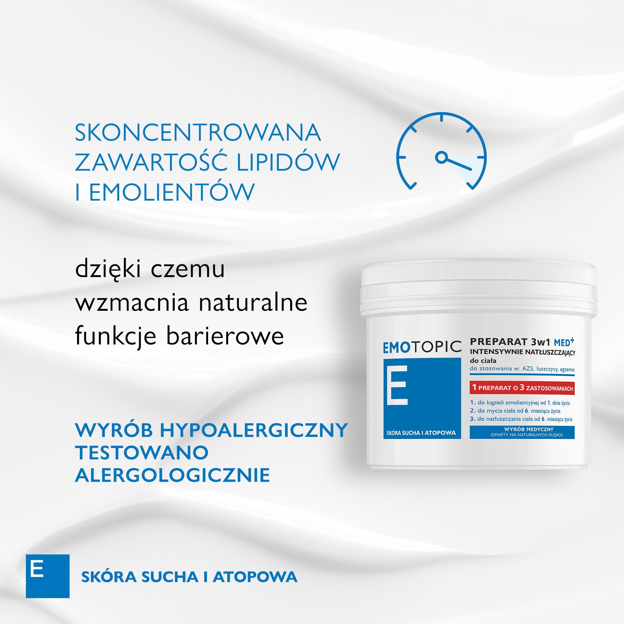 Emotopic preparat 3w1 MED+ intensywnie natłuszczający do ciała 500 ml