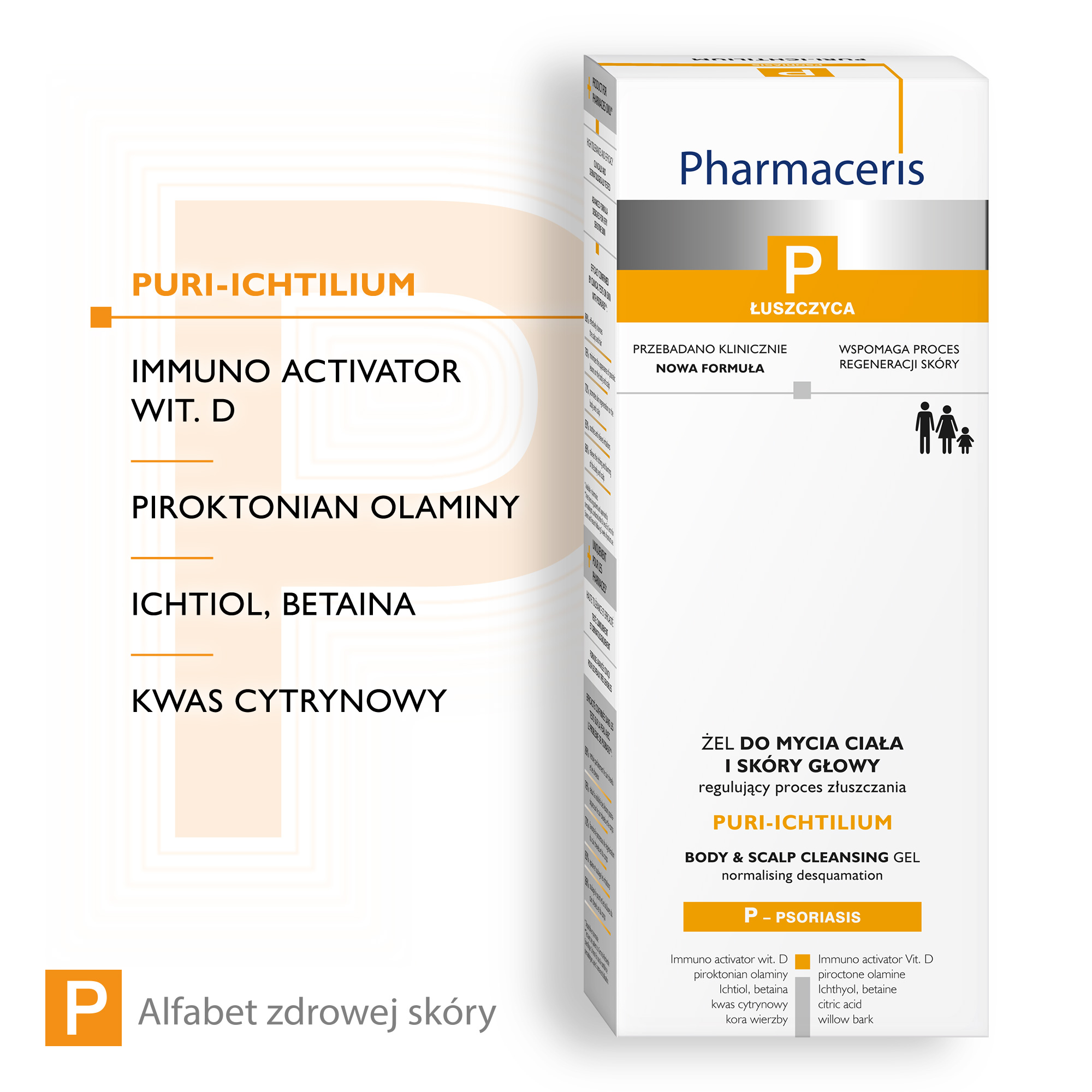 Pharmaceris P Puri-Ichtilium żel do mycia ciała i skóry głowy regulujący proces złuszczania 250 ml