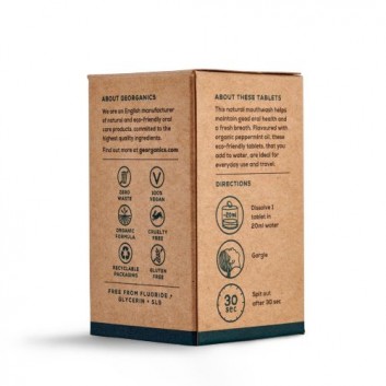 Georganics, Naturalne tabletki do płukania jamy ustnej, English Peppermint, 180 tabletek