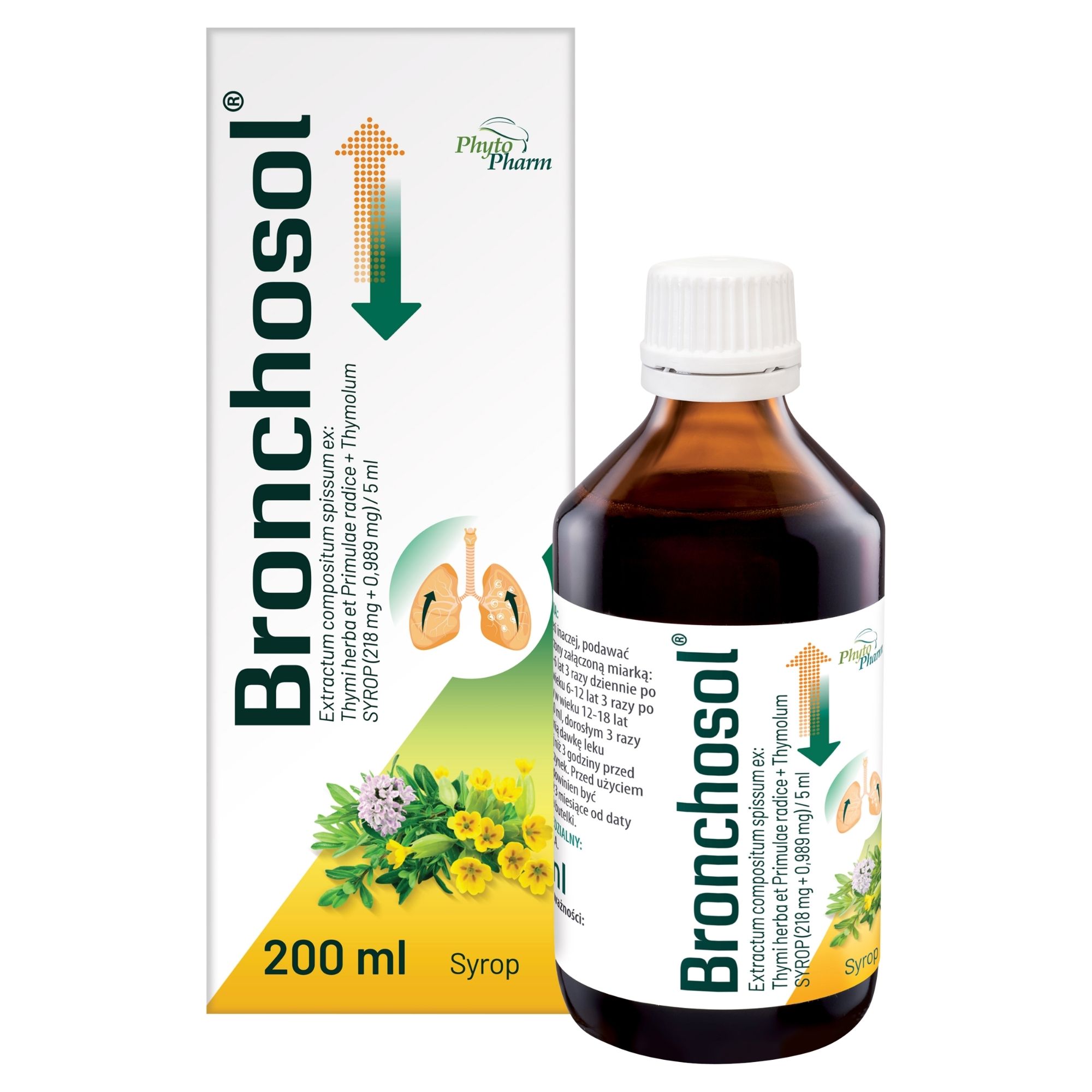 Bronchosol (218 mg+0,989 mg)/5ml syrop, 200 ml zdjęcie