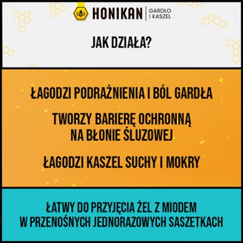 Honikan Gardło i kaszel żel w saszetkach na gardło i kaszel 10 saszetek