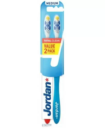 Jordan Total Clean Medium szczotka do zębów średnia 2 sztuki zdjęcie