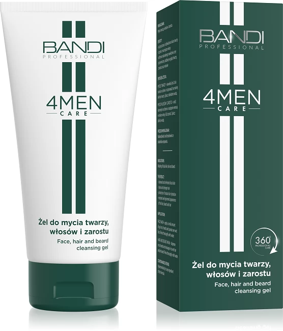 BANDI 4Men Care Żel do mycia twarzy, włosów i zarostu, 150 ml