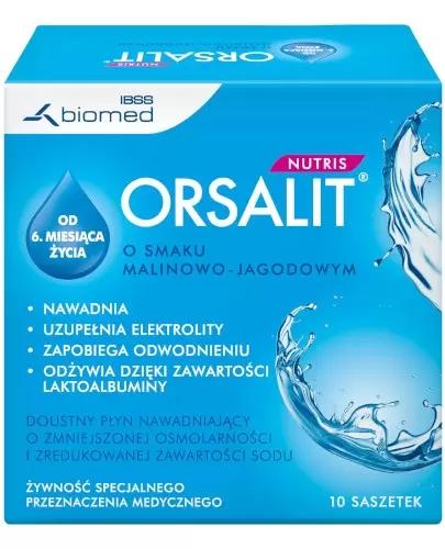 ORSALIT NUTRIS O smaku malinowo-jagodowym, saszetki, 10 sztuk zdjęcie