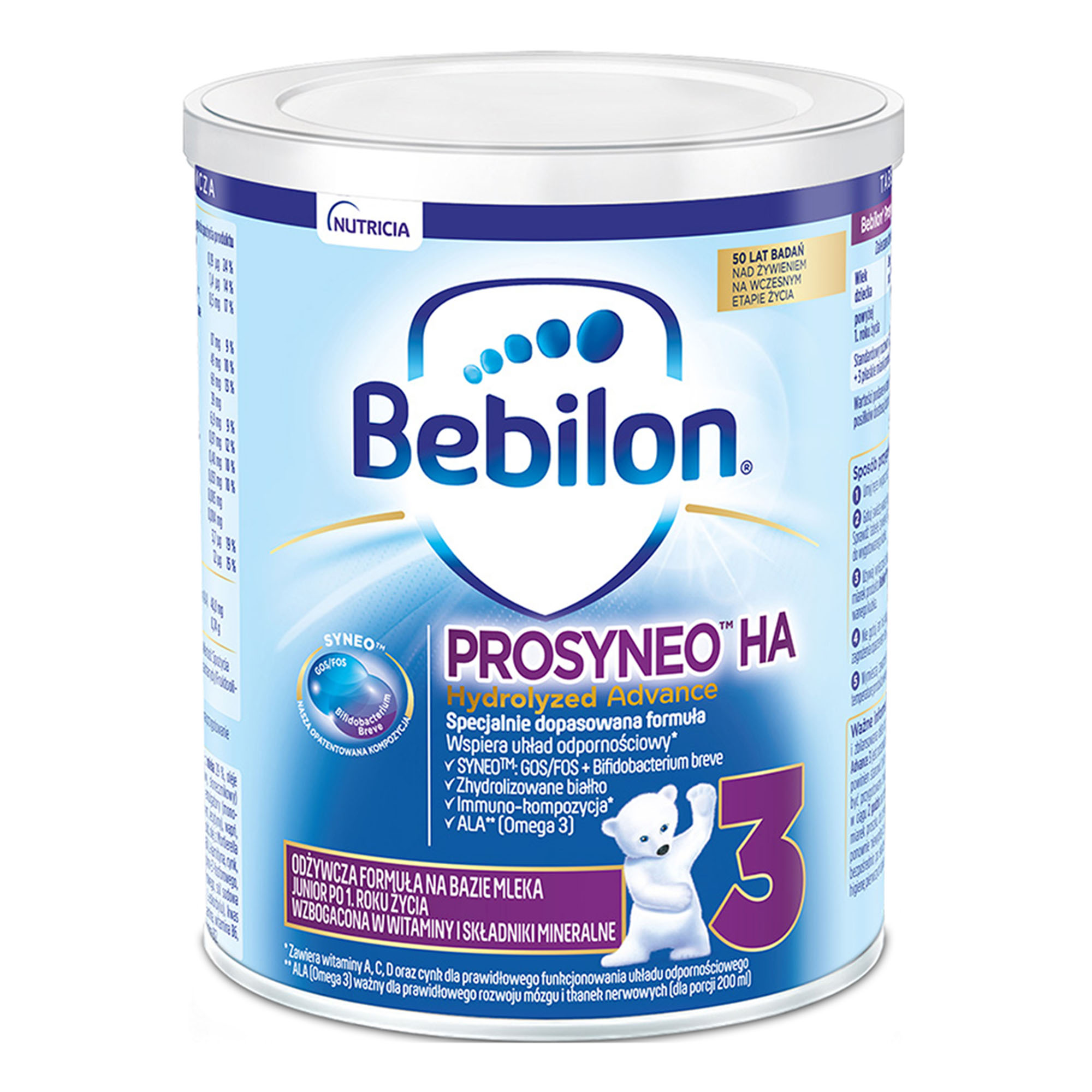 Bebilon Prosyneo HA 3 Hydrolyzed Advance, odżywcza formuła na bazie mleka Junior po 1. roku, 400 g