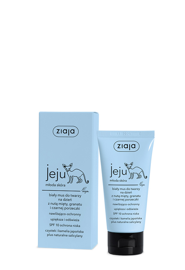 ZIAJA JEJU MŁODA SKÓRA Biały mus do twarzy na dzień - 50 ml - cena, stosowanie, opinie  zdjęcie