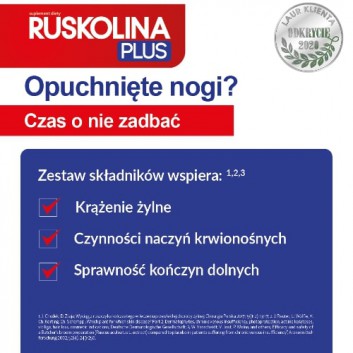 RUSKOLINA PLUS, 30 kaps., żylaki, krążenie żylne, cena, opinie, wskazania