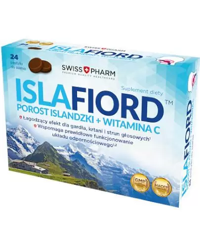 Islafiord - 24 past. do ssania Na chrypkę i ból gardła - cena, opinie, właściwości  zdjęcie