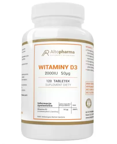 Altopharma Witaminy D3 2000 IU 50 µg 120 tabletek zdjęcie
