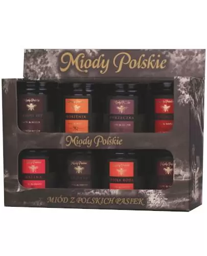 Miody Polskie Sok & Miód Miód z Polskich Pasiek 8 x 250 g [ZESTAW] zdjęcie