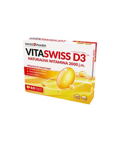 Swiss+Pharm Vitaswiss D3 Witamina D 2000 j.m. -  60 kaps. - cena, opinie, właściwości zdjęcie