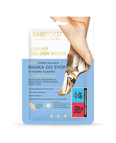 SheFoot złota zmiękczająca maska do stóp w formie skarpetek 1 para zdjęcie