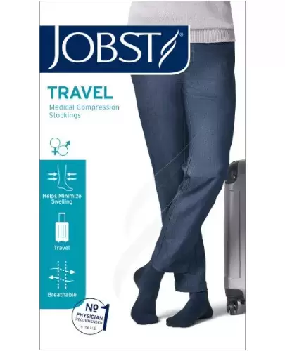 Jobst Travel podkolanówki uciskowe dla podróżujących CCL1 czarne rozmiar 4 1 para zdjęcie