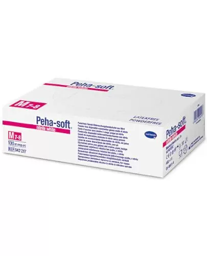 Hartmann Peha-Soft Nitrile White rękawice bezpudrowe rozmiar M 100 sztuk zdjęcie