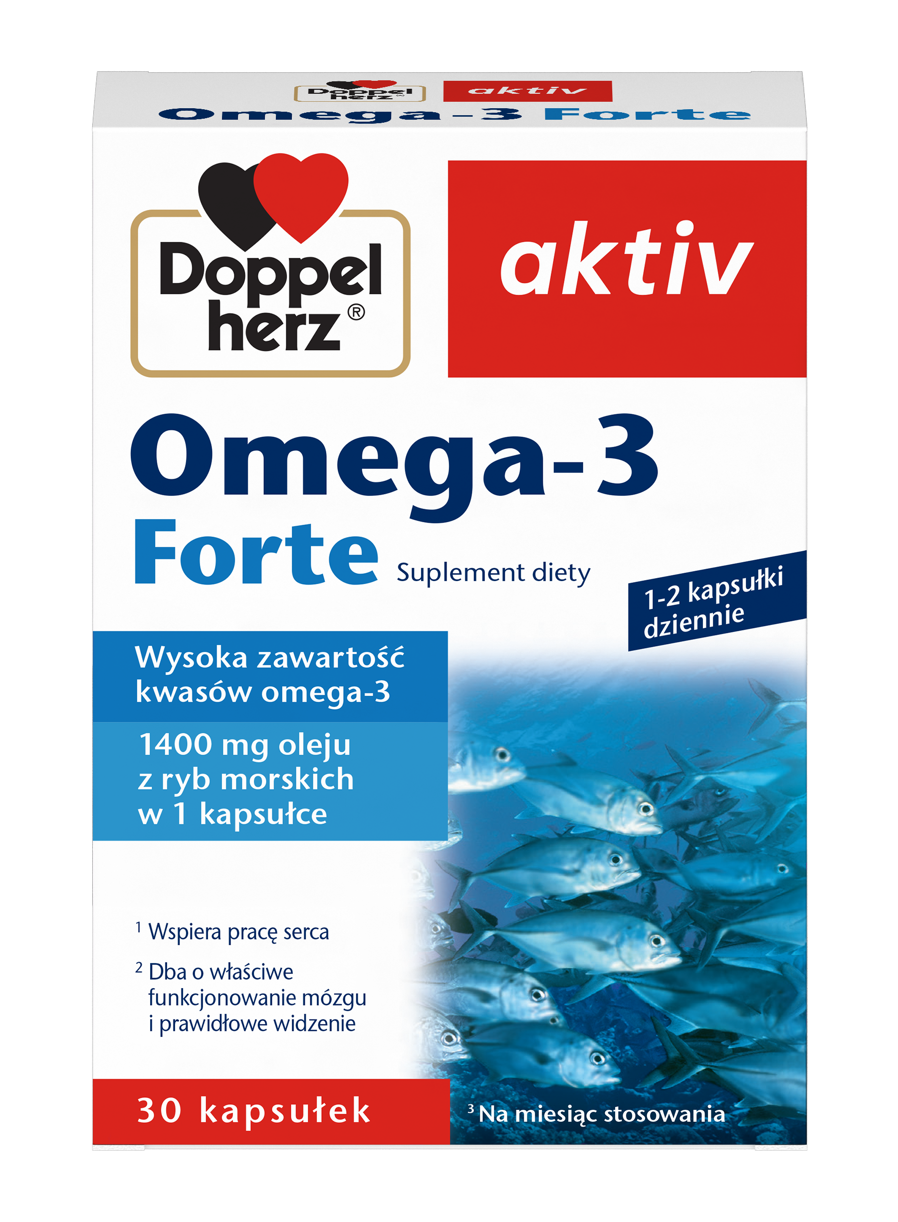 Doppelherz Aktiv Omega 3 Forte, kapsułki, 30 sztuk zdjęcie