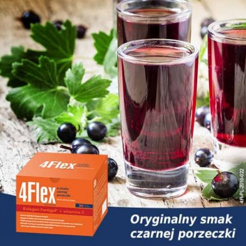 4 Flex kolagen nowej generacji z witaminą C o smaku czarnej porzeczki 30 saszetek