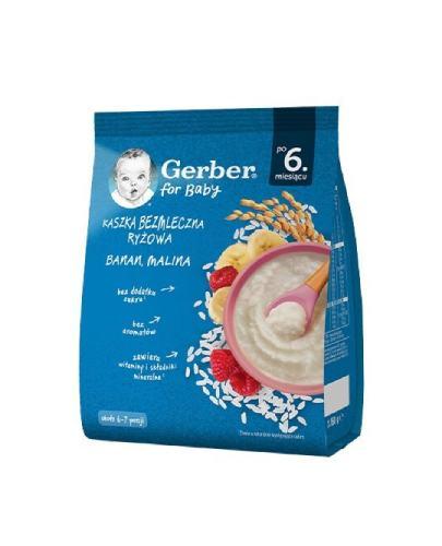 Gerber Kaszka bezmleczna ryżowa banan malina po 6. miesiącu, 160 g zdjęcie