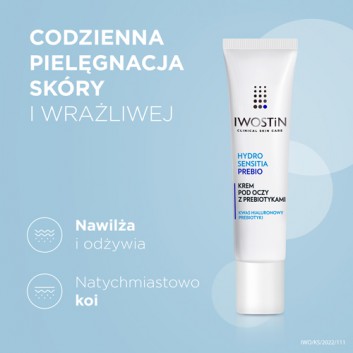 Iwostin Hydro Sensitia Prebio Krem pod oczy z prebiotykami, 15 ml, cena, opinie, wskazania 