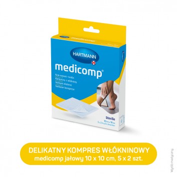 Hartmann Medicomp Kompresy z włókniny 10 cm x 10 cm, 10 sztuk