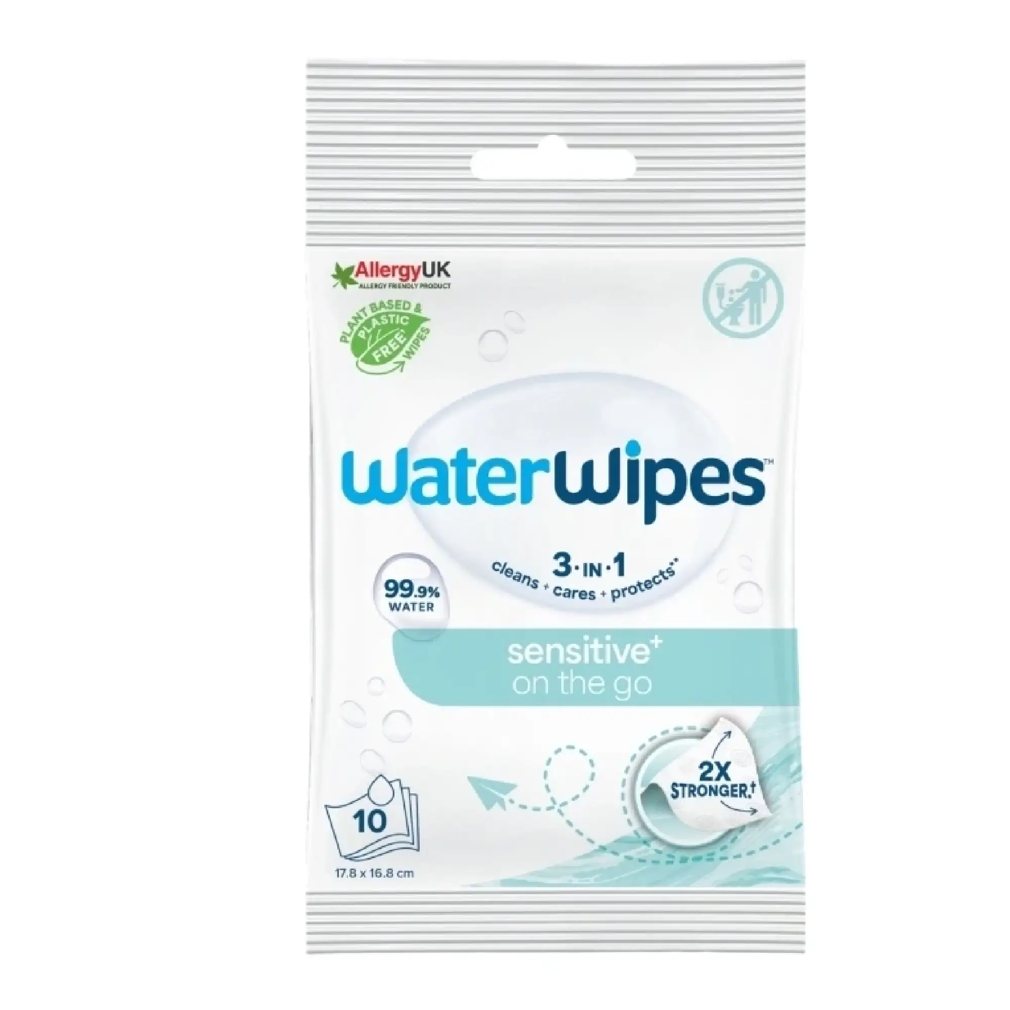 WaterWipes, Chusteczki nawilżane odświeżające OnTheGo, 10 sztuk zdjęcie