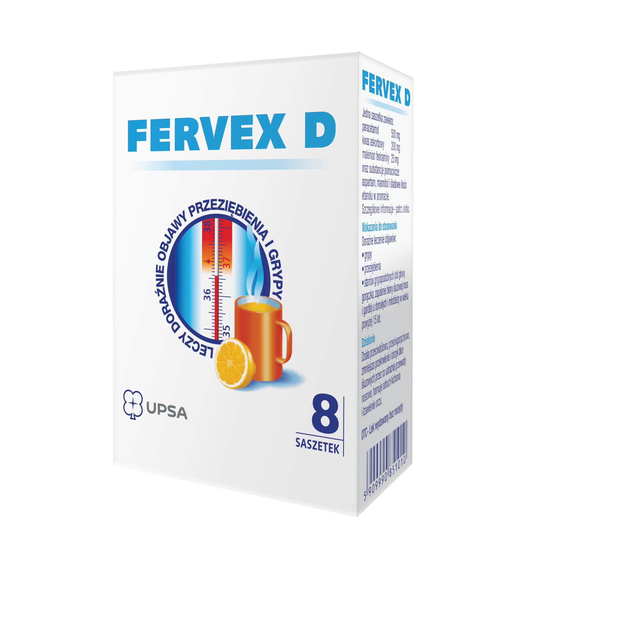 Fervex D, saszetki, 8 sztuk