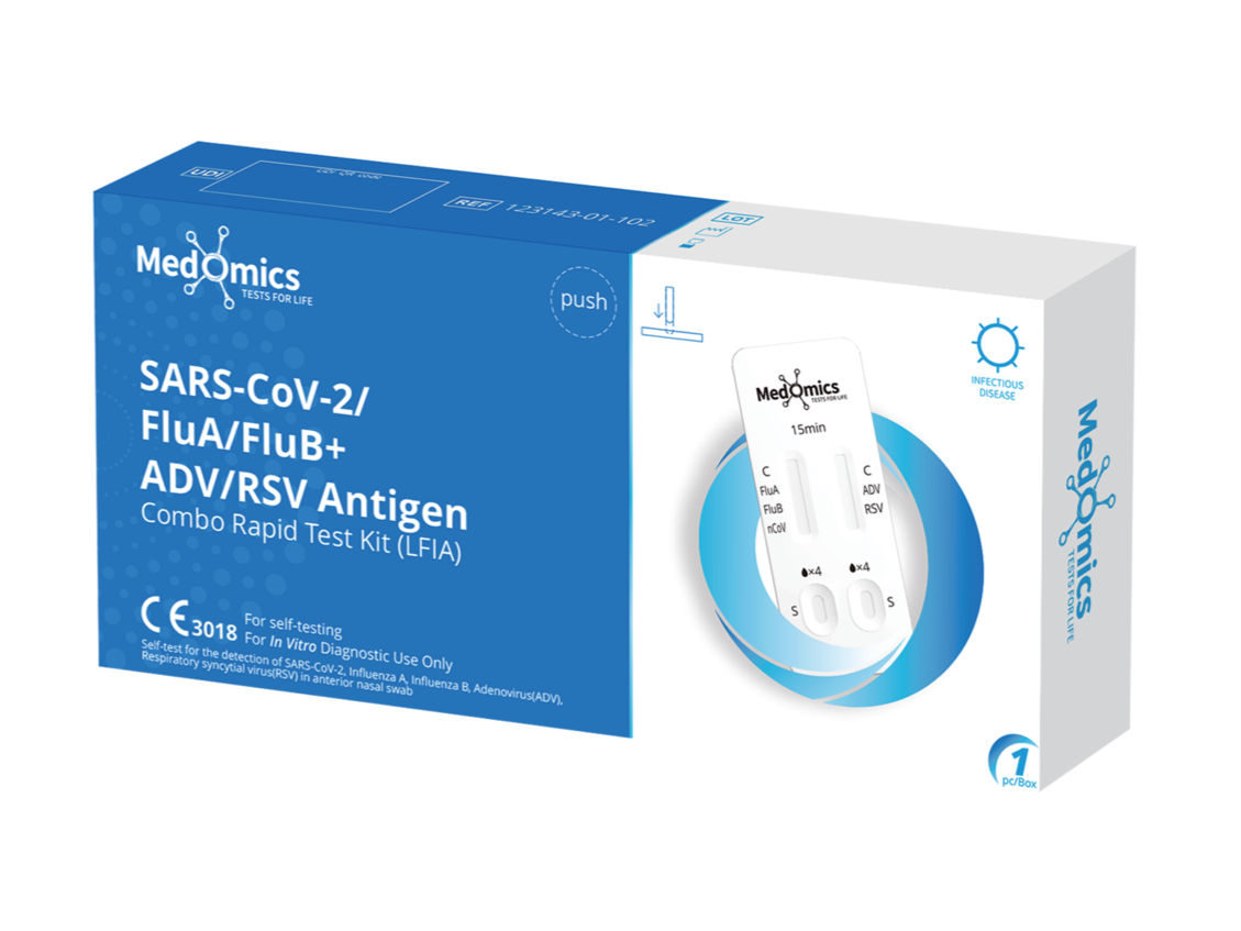LabHome, Test Combo 5w1 Sars-Cov-2/Flu A/B/RSV/ADV, 1 sztuka zdjęcie