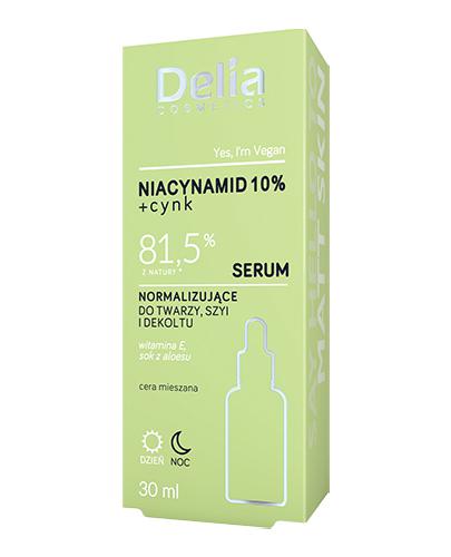 Delia Cosmetics Niacynamid 10% + Cynk Serum normalizujące do twarzy szyi i dekoltu, 30 ml zdjęcie