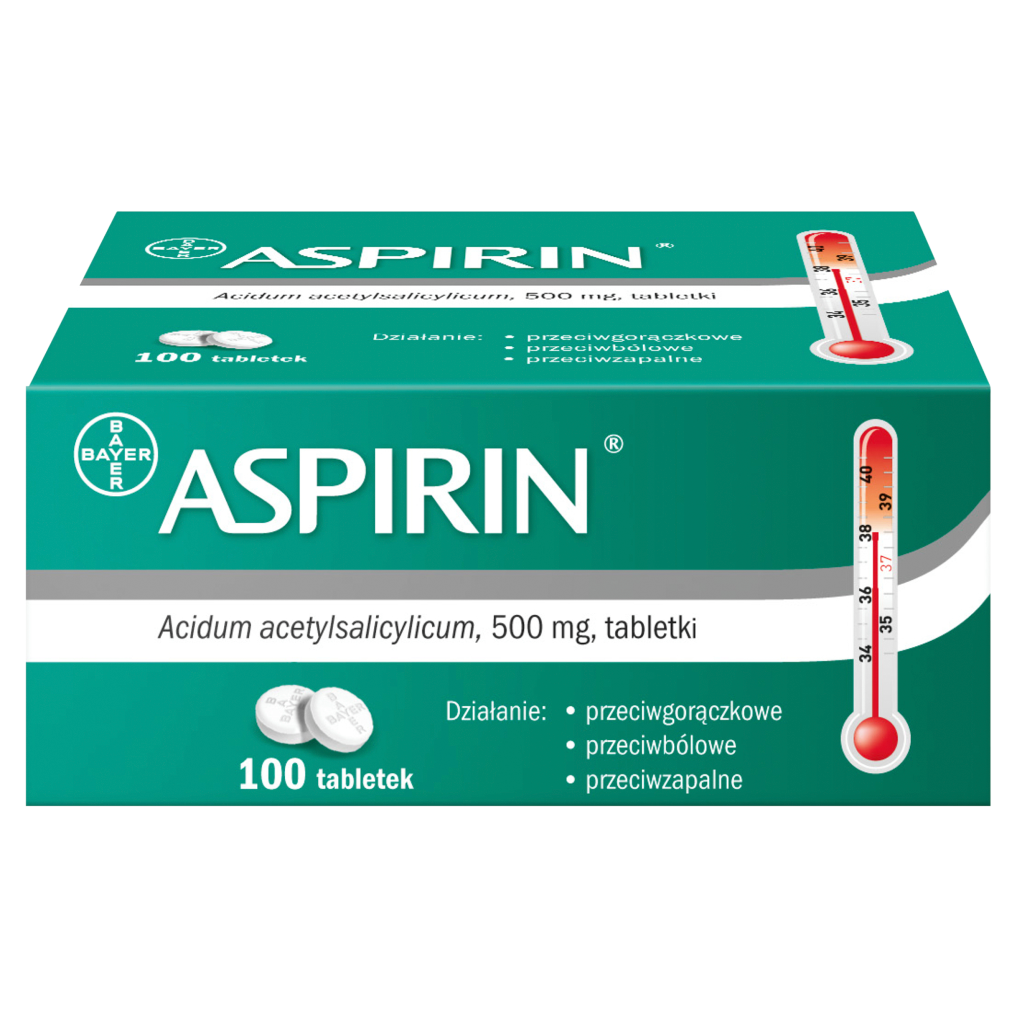 Aspirin, 500 mg, tabletki, 100 sztuk zdjęcie