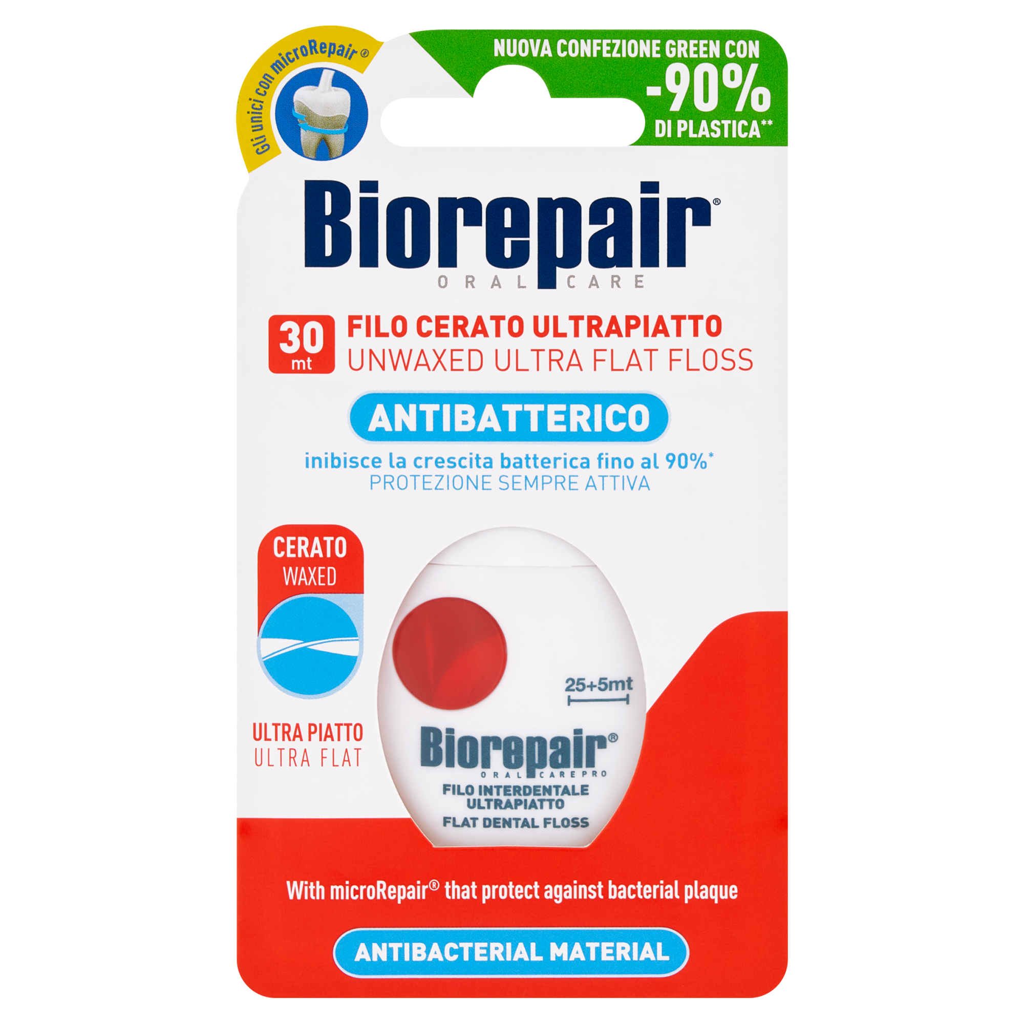 Biorepair ultrapłaska niewoskowana nić dentystyczna 30 m zdjęcie