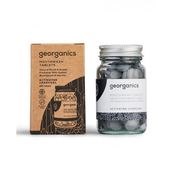 Georganics, Naturalne tabletki do płukania jamy ustnej Activated Charcoal, 180 tabletek