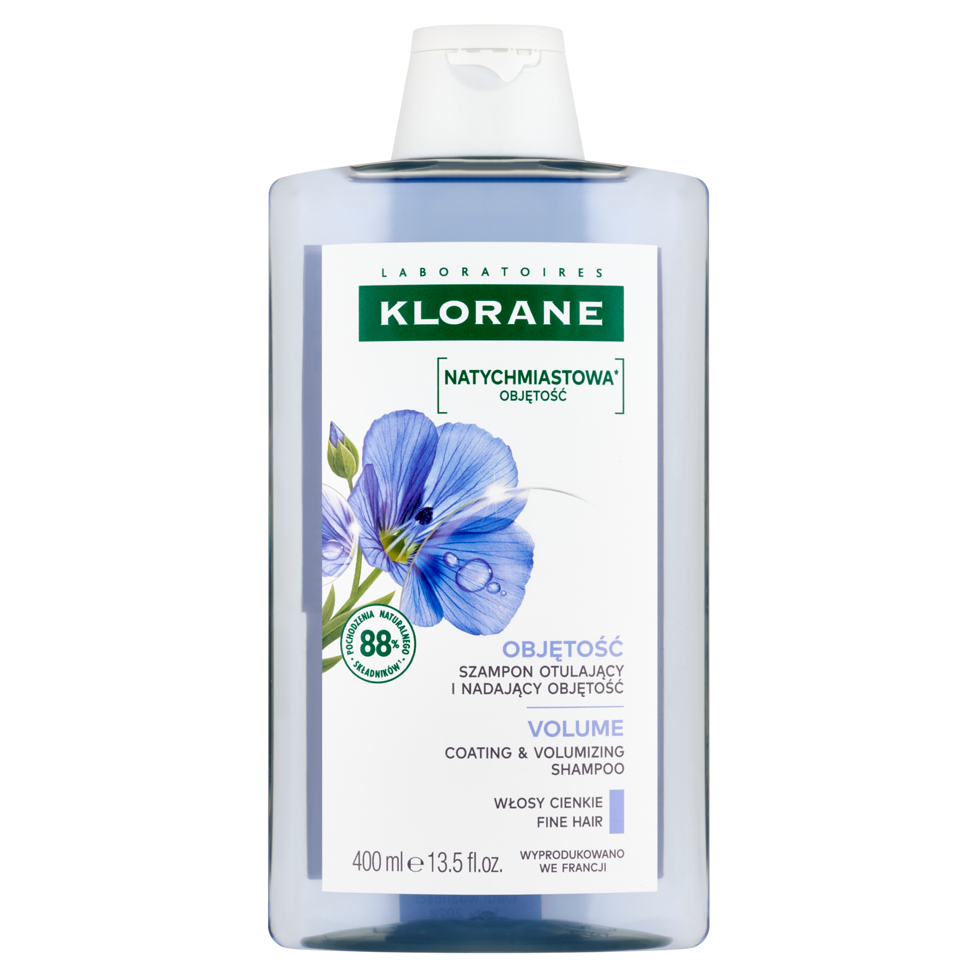 Klorane Szampon z Organicznym Lnem, 400 ml, cena, opinie, skład zdjęcie