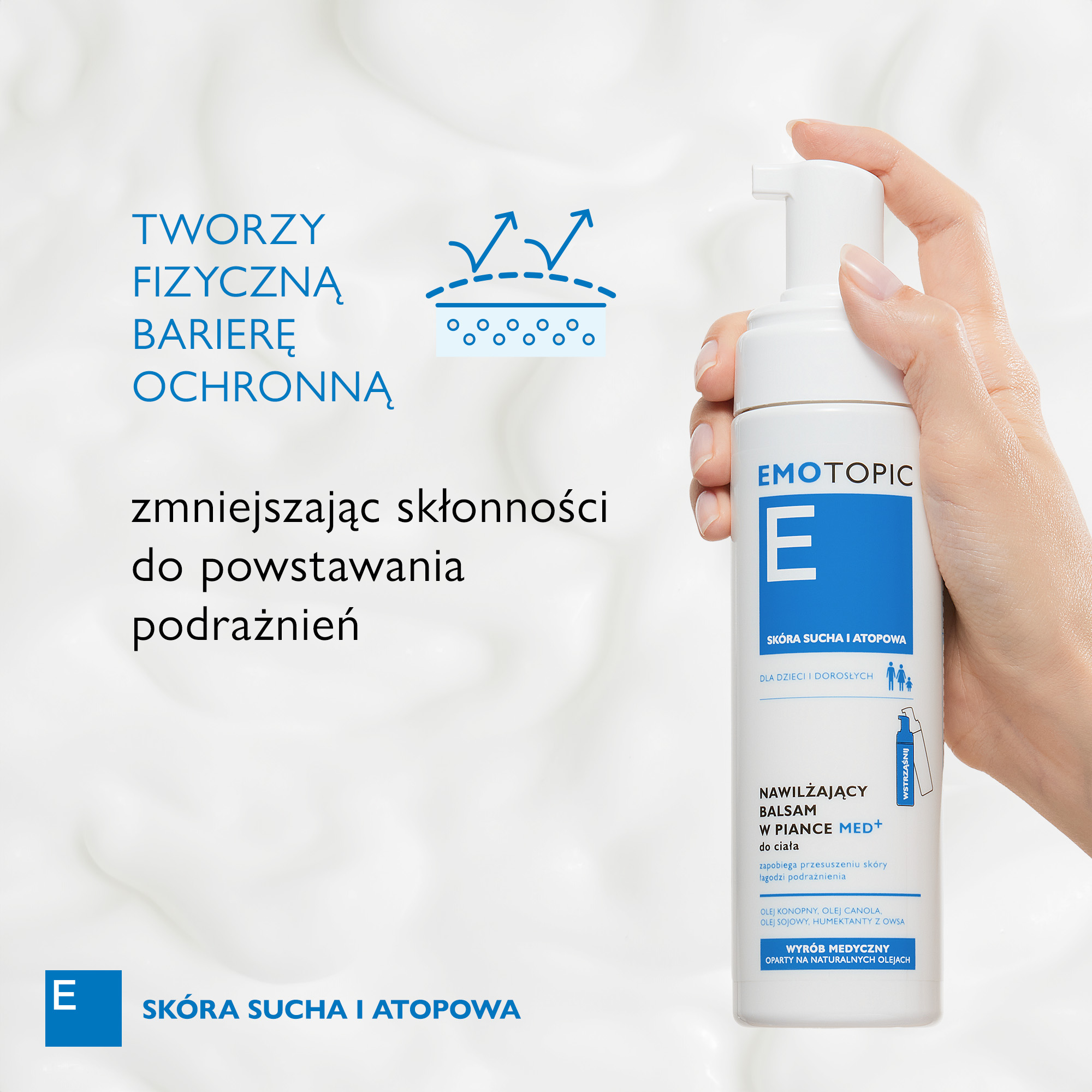Emotopic nawilżający balsam w piance do ciała 200 ml
