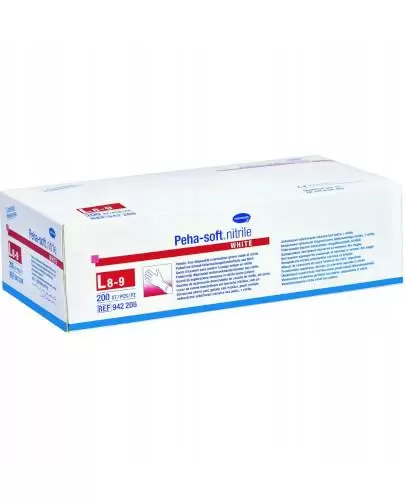 Hartmann Peha-Soft Nitrile White rękawice bezpudrowe rozmiar L 200 sztuk zdjęcie