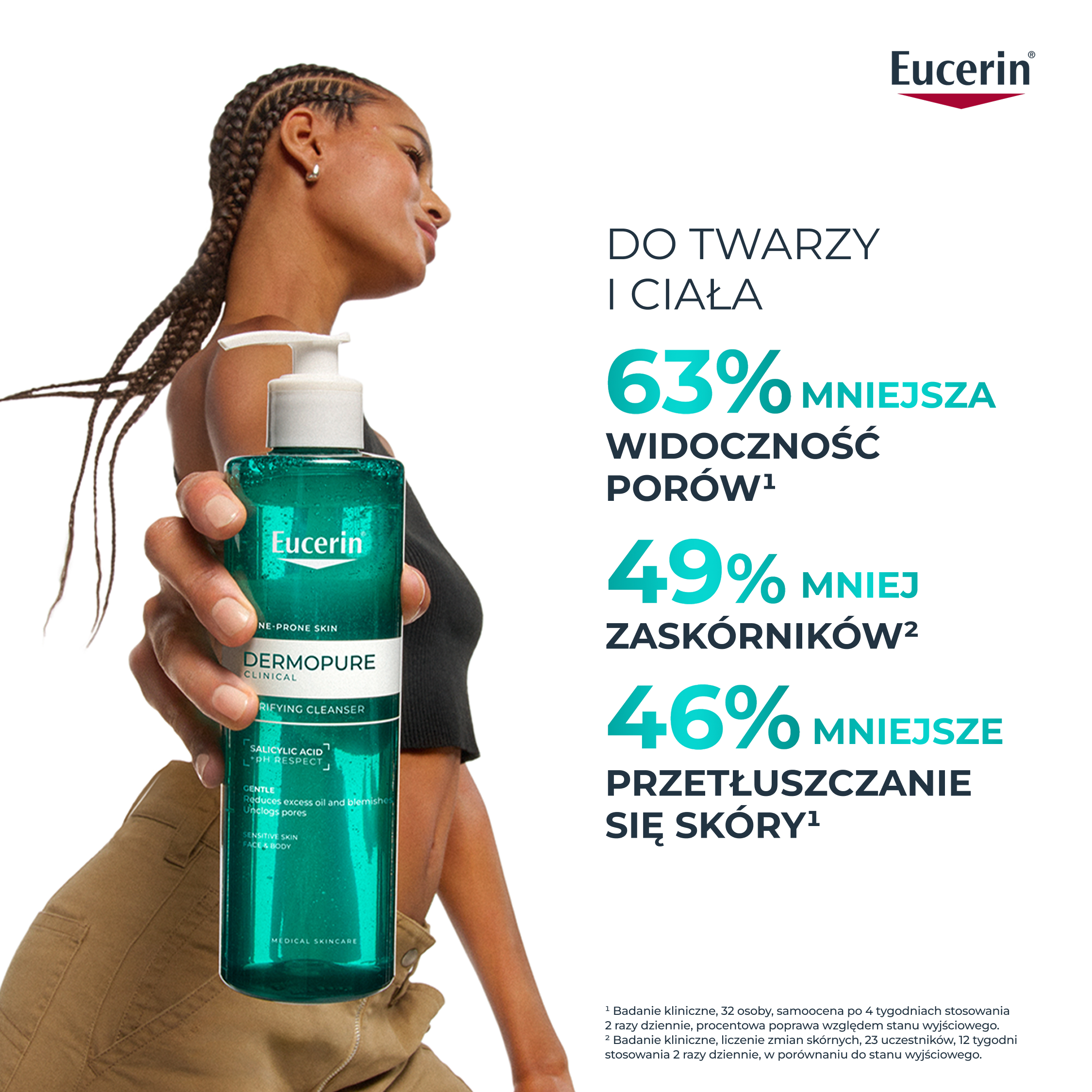 Eucerin Dermopure Clinical, Żel oczyszczający do twarzy i ciała, 400 ml