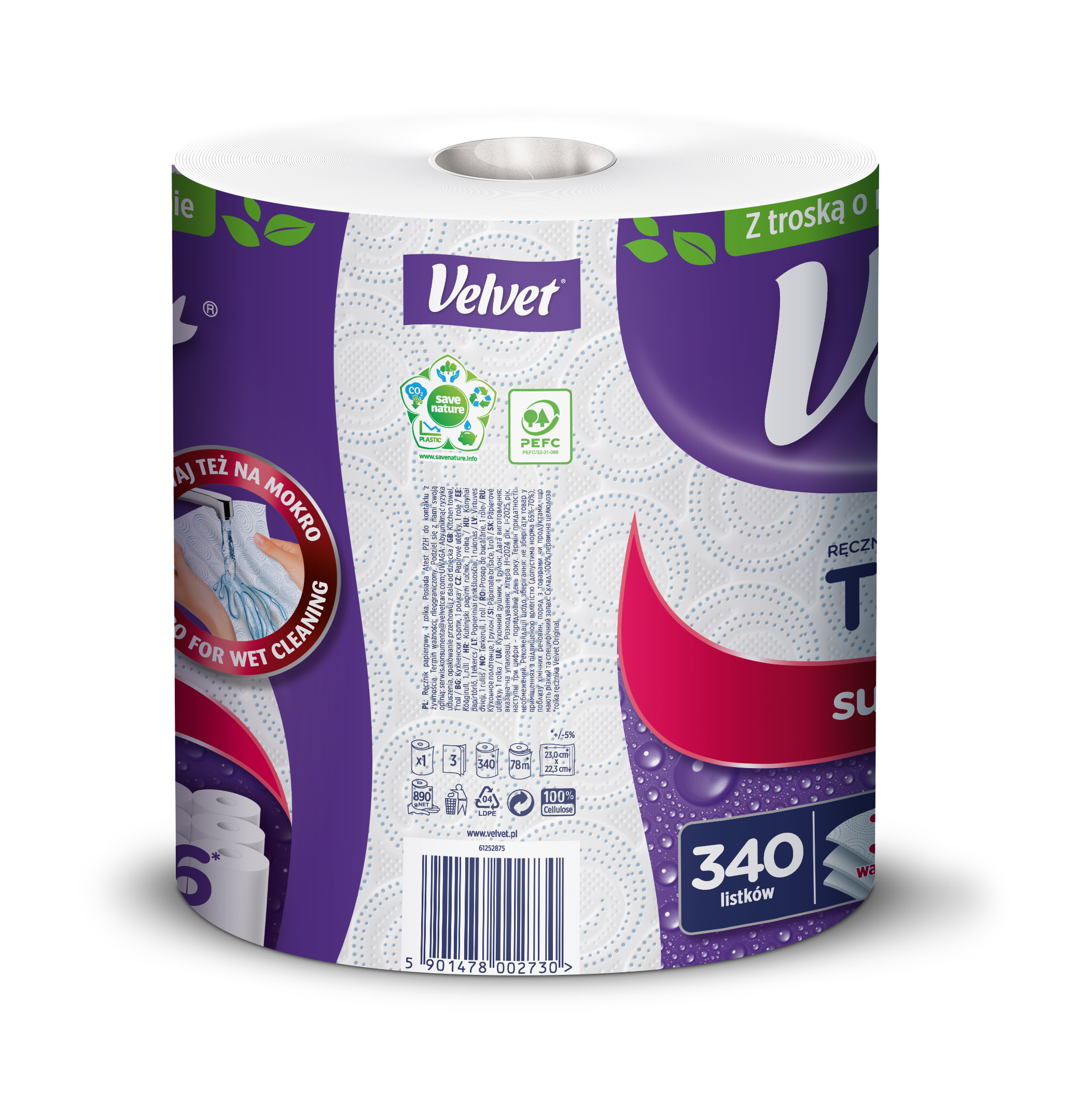 Velvet, Ręcznik papierowy Turbo, 1 sztuka