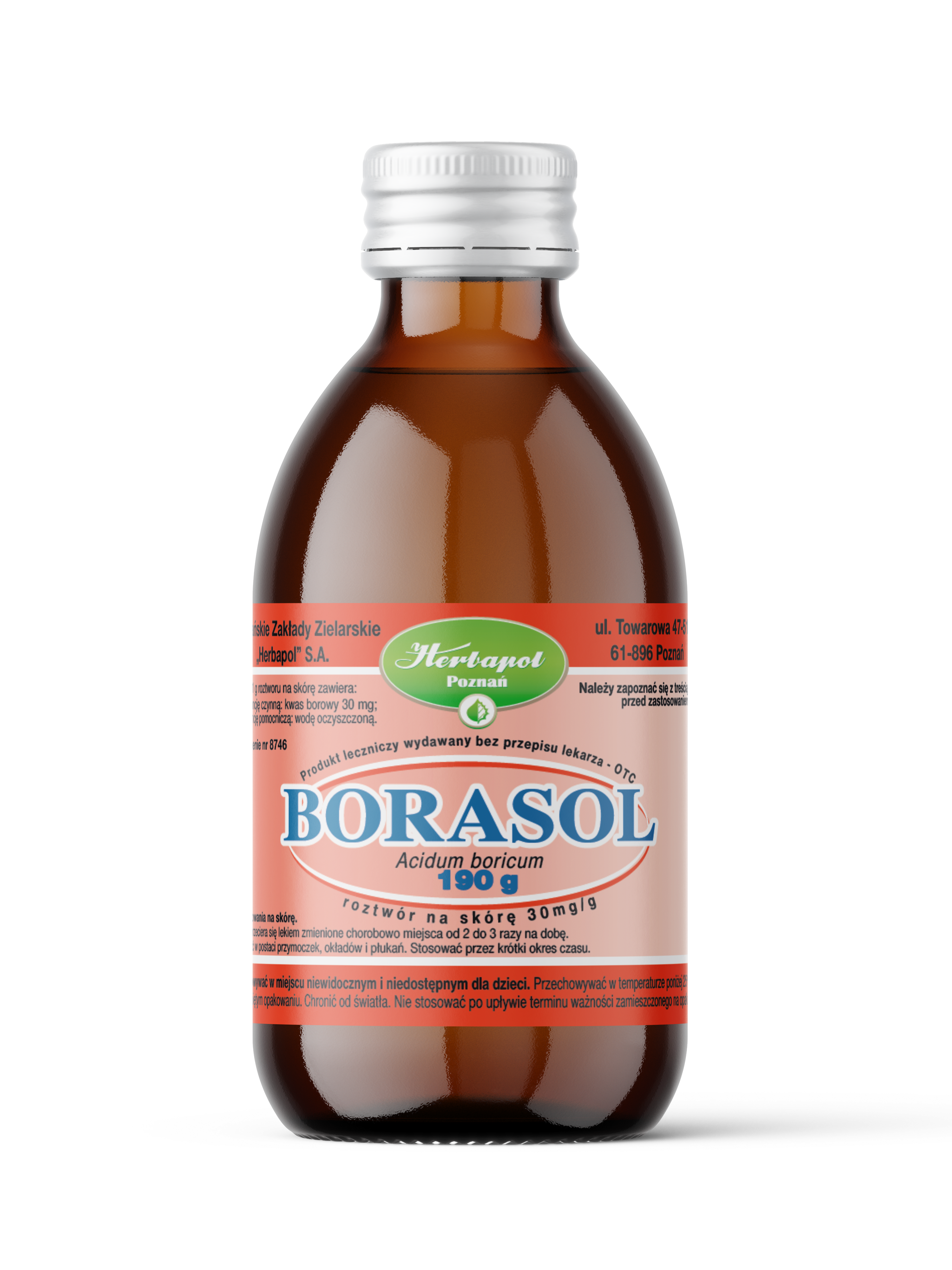 Borasol 30mg/g roztwór na skórę 190 g zdjęcie