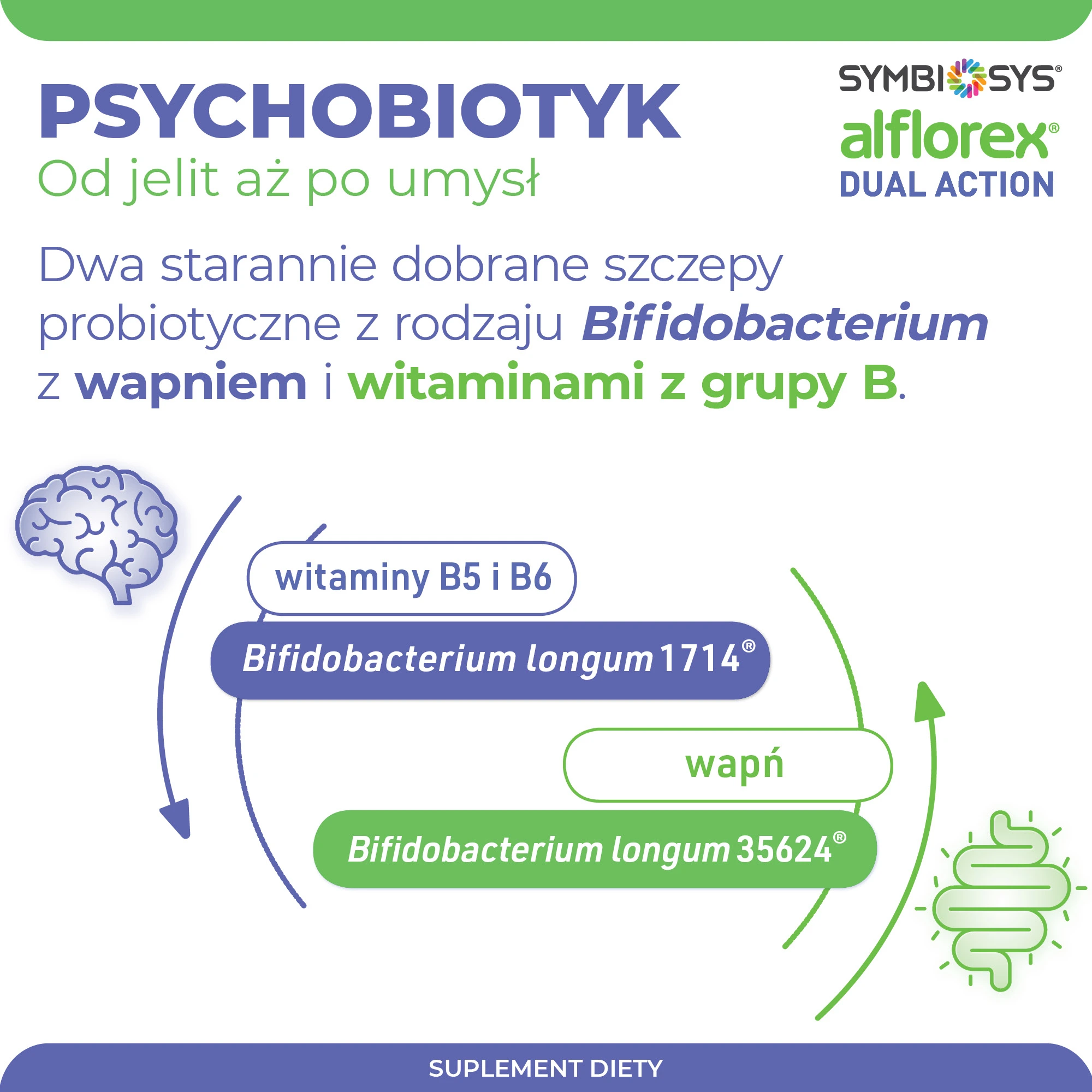 Symbiosys Alflorex Dual Action, probiotyk, kapsułki, 30 sztuk
