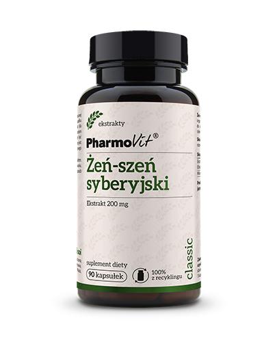 PharmoVit Żeń-szeń syberyjski 200 mg, 90 kaps., cena, właściwości, składniki zdjęcie
