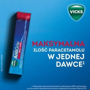 Vicks AntiGrip Max 1000 mg + 16 mg + 4 mg o aromacie pomarańczowym 10 saszetek