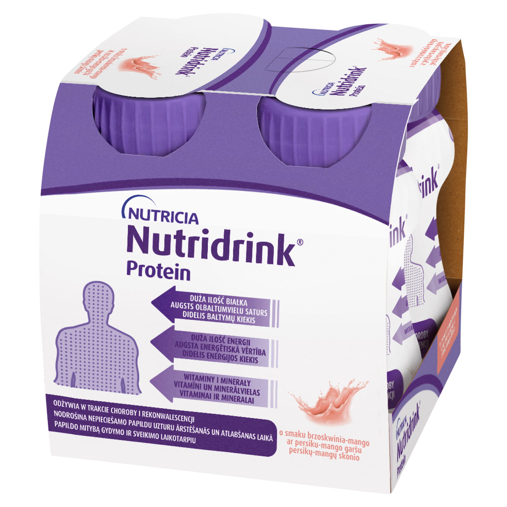 Nutridrink Protein, napój o smaku brzoskwinia-mango, 4 x 125 ml zdjęcie