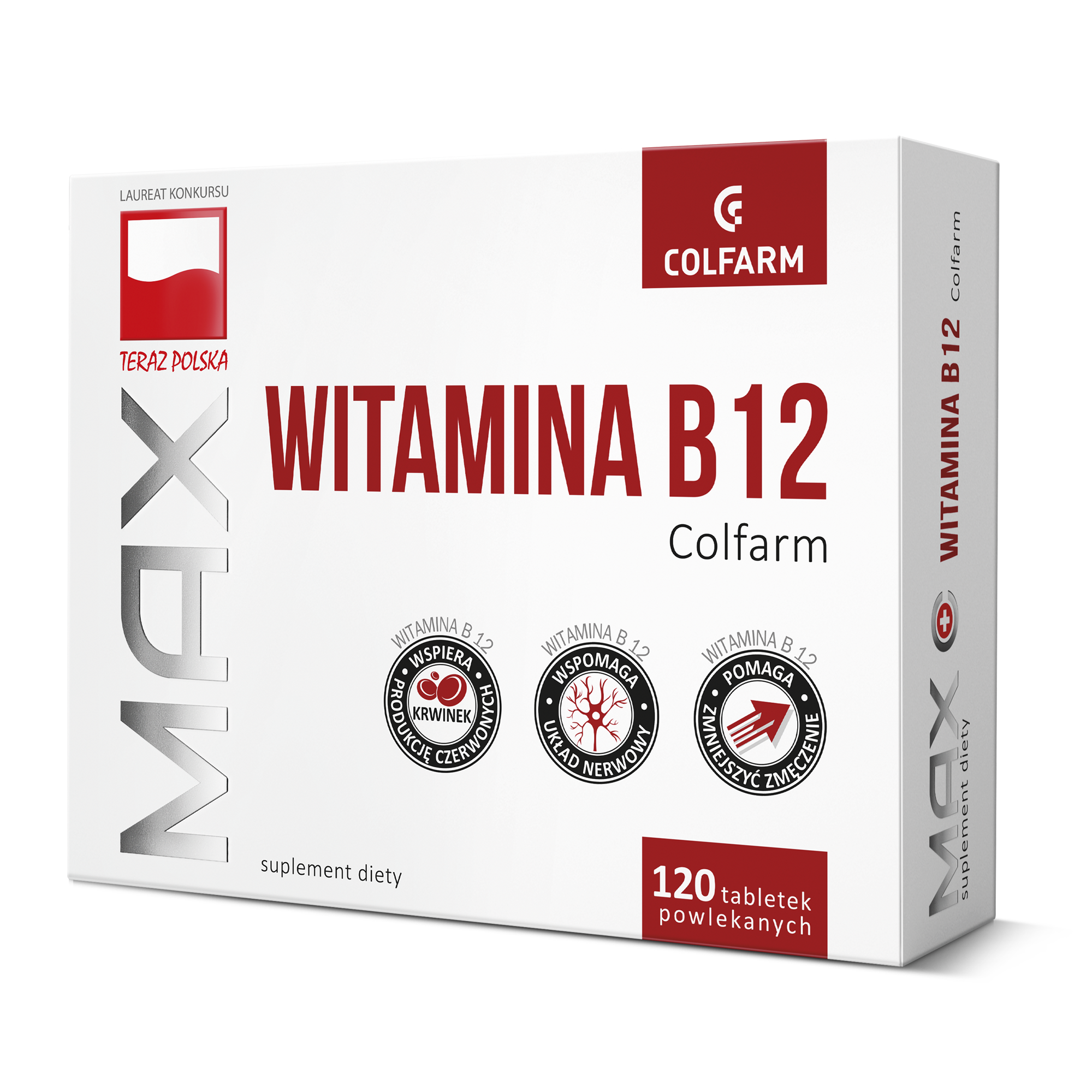 Colfarm Vita B12 Max, 120 tabletek powlekanych zdjęcie