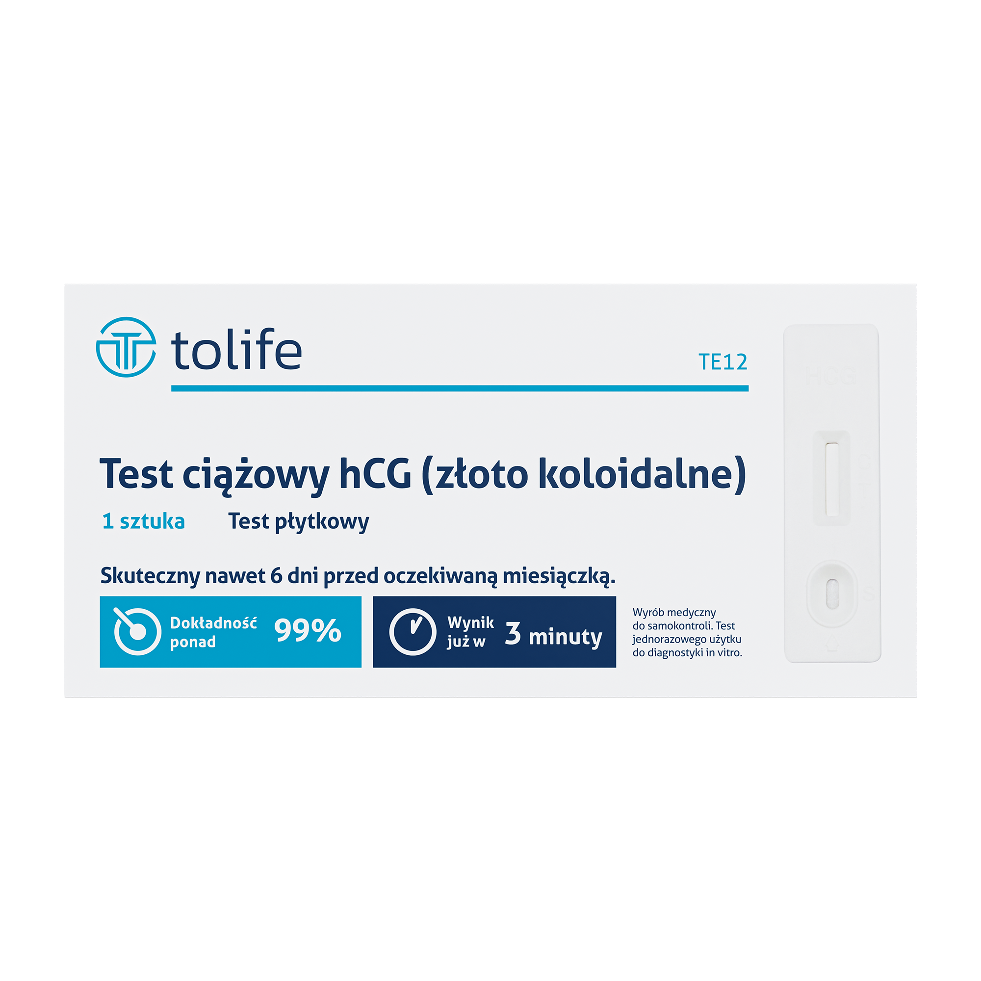 Test ciążowy płytkowy, 1 sztuka zdjęcie