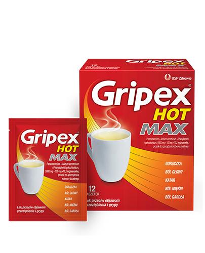 Gripex Hot Max, proszek do sporządzania roztworu doustnego, 12 saszetek zdjęcie